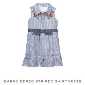 NWT Janie and Jack embroidered stripe shirt dress size 3T